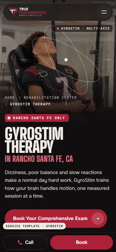 Service template, GyroStim, at 390 px, first screen