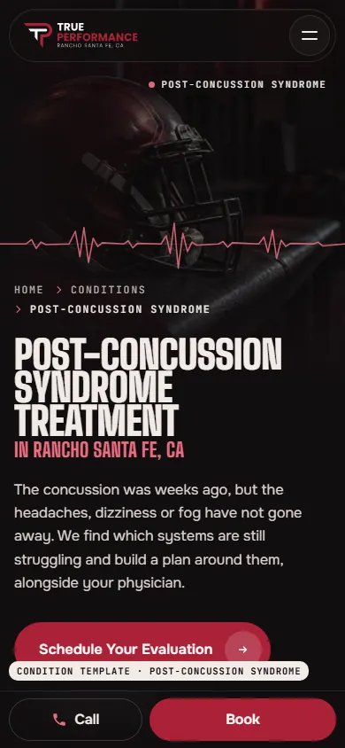 Condition template, concussion, at 390 px, first screen