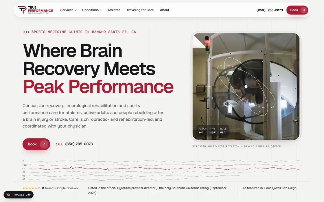 V2 Neural Lab at 1440 px, first screen