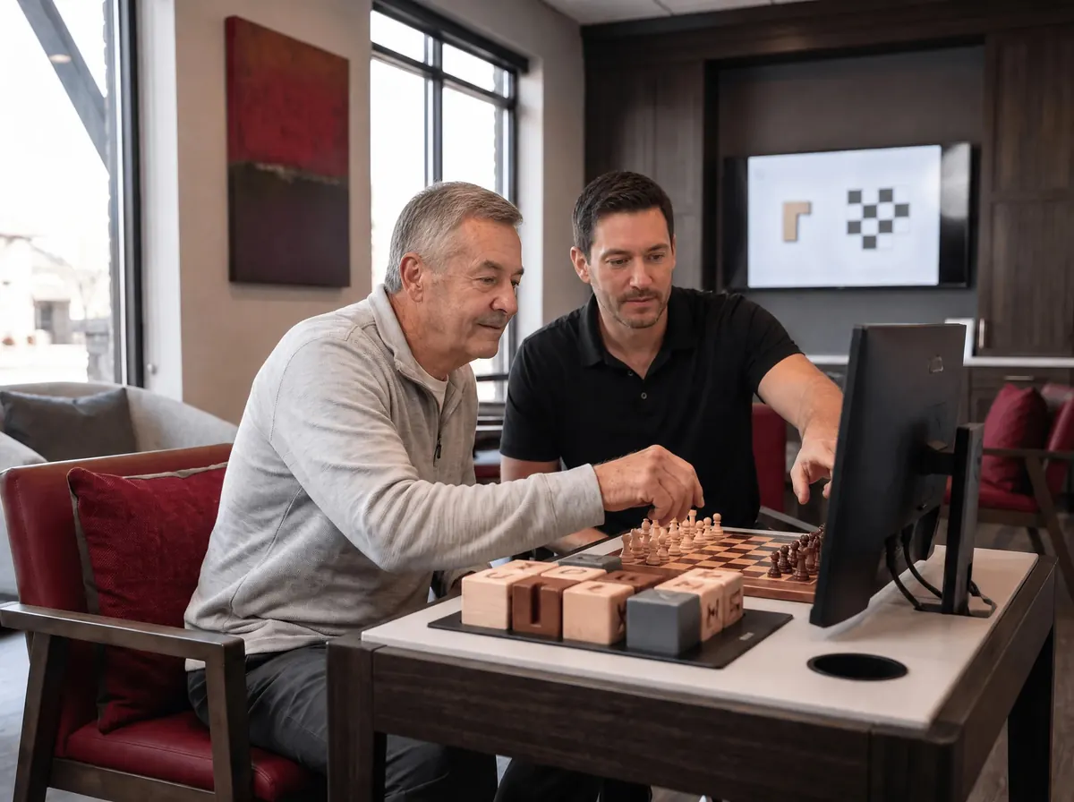 Cognitive training at a desk-mounted DynaVision board